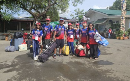 <p><strong>CONTINGENCY MEASURES.</strong> Some of the 350 delegates from the Bicol region pose as they arrive in Cebu City on Friday (July 5, 2024) for the Palarong Pambansa 2024. Organizers outline contingency measures in case there will be weather disturbances during the Palaro from July 9 to 16. <em>(Photo courtesy of Palarong Pambansa 2024 Cebu City)</em></p>