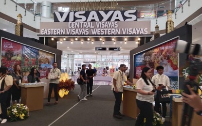 <p><strong>TOURISM</strong>. Booths set up by Visayas regions during the 3rd Central Philippines Tourism Expo 2025 at the Robinsons Place Tacloban, during the opening day on Friday (June 20, 2025). The three-day event provides a platform to showcase tourism destinations, products, packages, facilities, and services of seven regions in the country.<em> (PNA photos by Sarwell Meniano)</em></p>