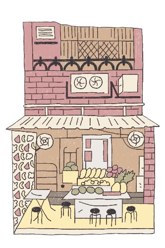 泰成水果店：在正興街上開店至今近九十年的泰成水果店，見證了正興街的興衰及變革，與蜷尾家比鄰，魅力及人潮卻絲毫不遜色，特色冰品哈密瓜冰是觀光客在烈陽下也願意排隊的清涼冰甜滋味。