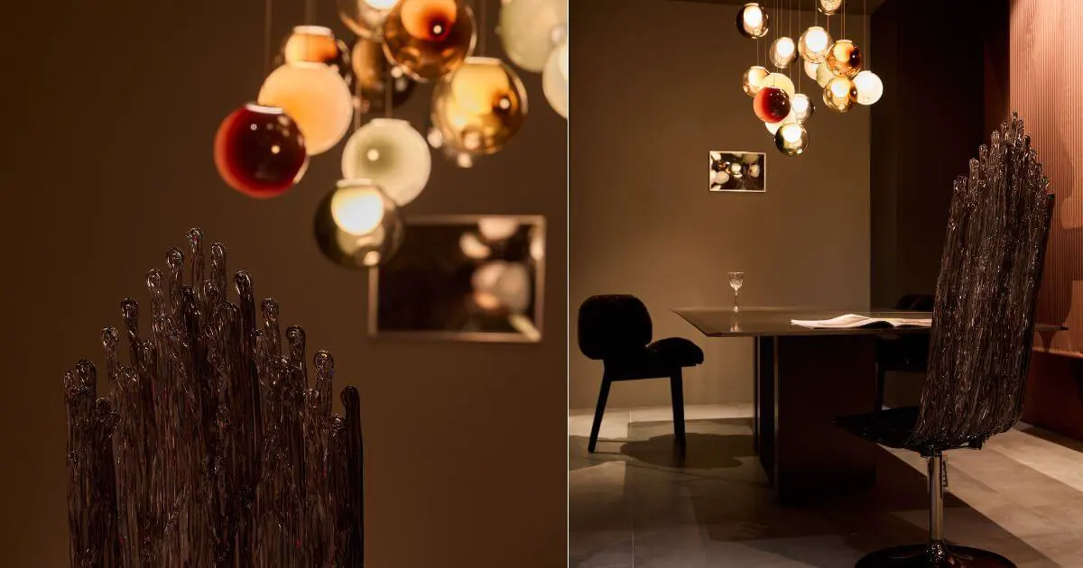 Milano米蘭椅以聚碳酸酯為材質，在光線下展現材質之美。