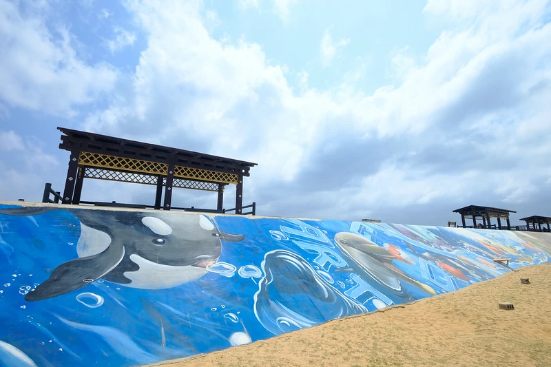 【澎湖】山水沙灘：金黃色耀眼沙灘！浮潛sup、夜光沙藍眼淚、