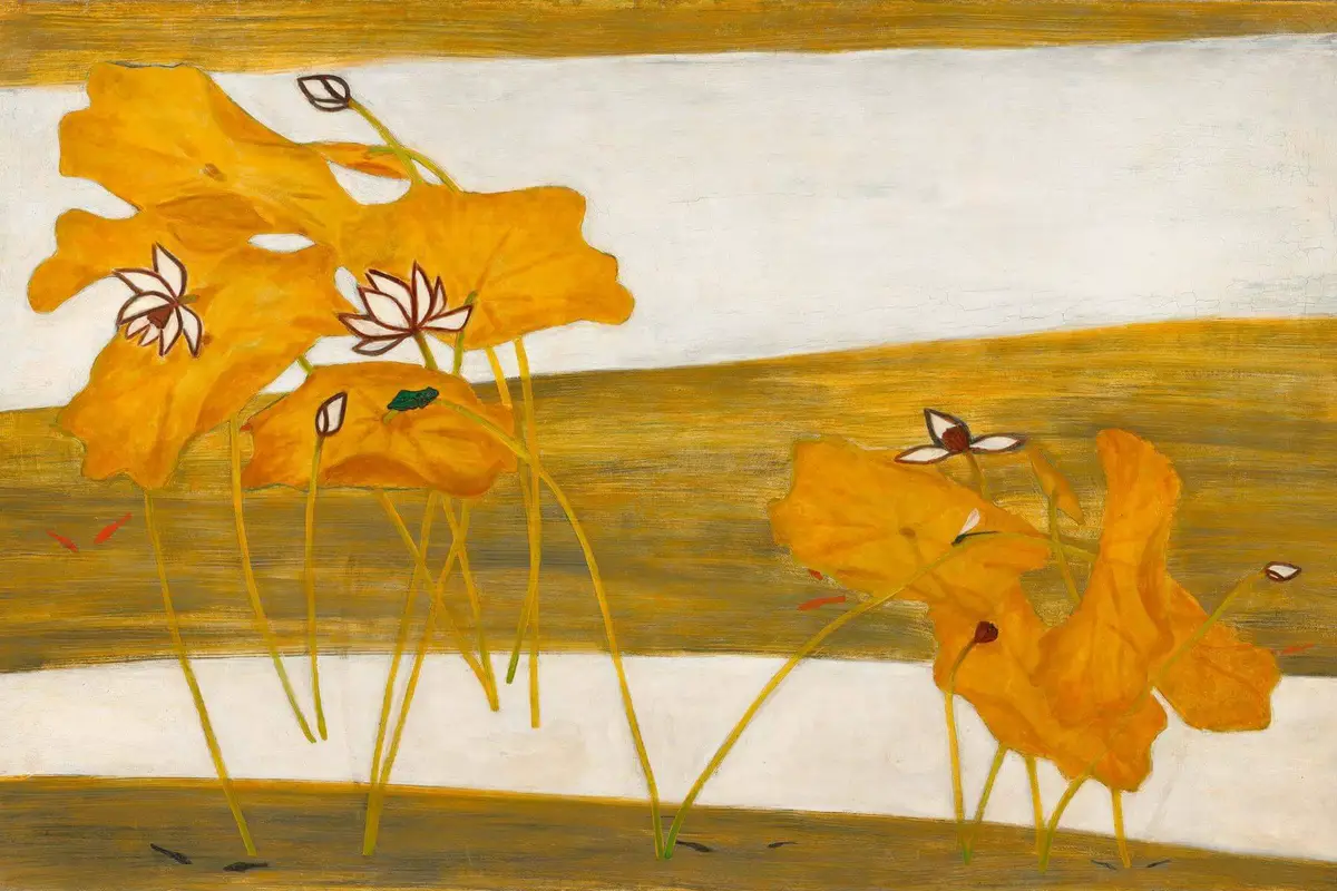 荷花（典藏編號 26897）｜油彩、纖維板｜122 × 190 cm｜常玉｜1895-1966｜國立歷史博物館典藏（圖/國立歷史博物館）