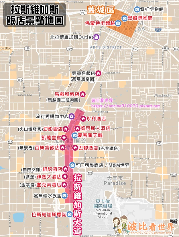 拉斯維加斯景點地圖