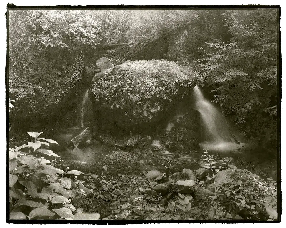 小林伸幸的作品《幽玄》，採用日本和紙作為作品載體，運用傳統的「鉑金印相」技法所創作而成。