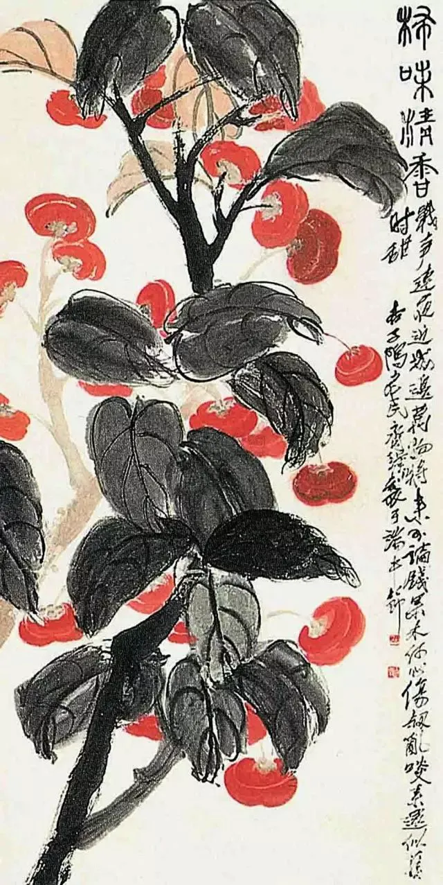 齐白石笔下的柿子