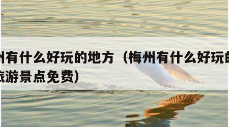 梅州有什么好玩的地方(梅州有什么好玩的地方旅游景点免费)
