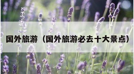 国外旅游(国外旅游必去十大景点)
