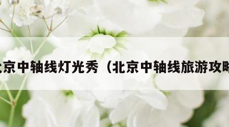 北京中轴线灯光秀（北京中轴线旅游攻略）