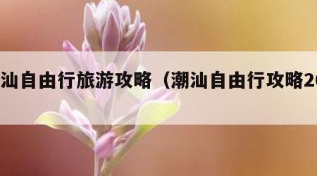 潮汕自由行旅游攻略（潮汕自由行攻略2020）