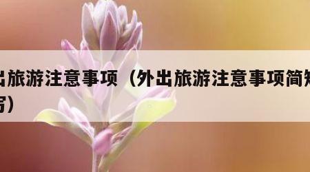 外出旅游注意事项（外出旅游注意事项简短怎么写）