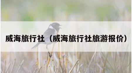 威海旅行社（威海旅行社旅游报价）