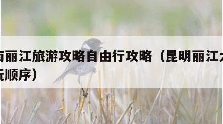 云南丽江旅游攻略自由行攻略（昆明丽江大理游玩顺序）