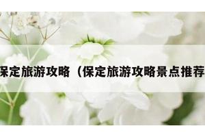 保定旅游攻略（保定旅游攻略景点推荐）