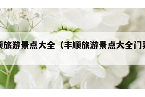 丰顺旅游景点大全（丰顺旅游景点大全门票价格）