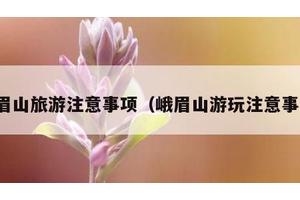 峨眉山旅游注意事项（峨眉山游玩注意事项）