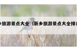 新乡旅游景点大全（新乡旅游景点大全排名榜5A）