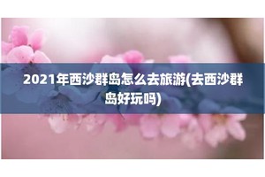 2021年西沙群岛怎么去旅游(去西沙群岛好玩吗)