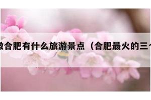 安徽合肥有什么旅游景点（合肥最火的三个地方）