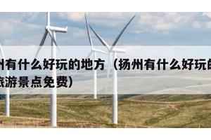 扬州有什么好玩的地方（扬州有什么好玩的地方旅游景点免费）