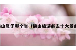 佛山属于哪个省（佛山旅游必去十大景点）