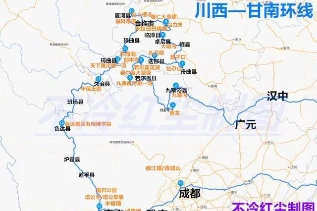 从杭州出发去成都甘南自驾游的线路？