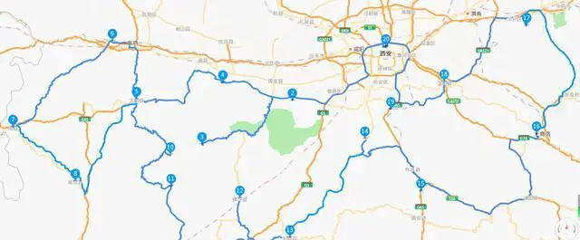 环秦岭自驾游线路图推荐