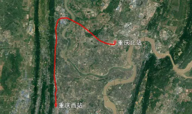 重庆西站到重庆北站之间有铁路线连接吗?