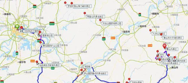 从武汉开车去黄山中途有哪些值得推荐的景点？