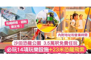 沙田免費遊樂場 | 3.5萬呎恐龍公園 親子必玩必玩23米恐龍飛索